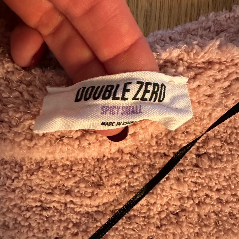 Double Zero Pink Fuzzy Cardigan - Size Small - Picture 2 of 3